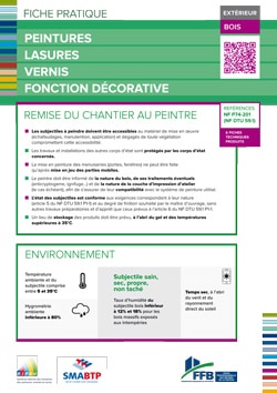 Fiche pratique : Peintures lasure vernis fonction décorative extérieur – Bois