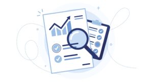 feuille, statistiques, loupe, graphiques