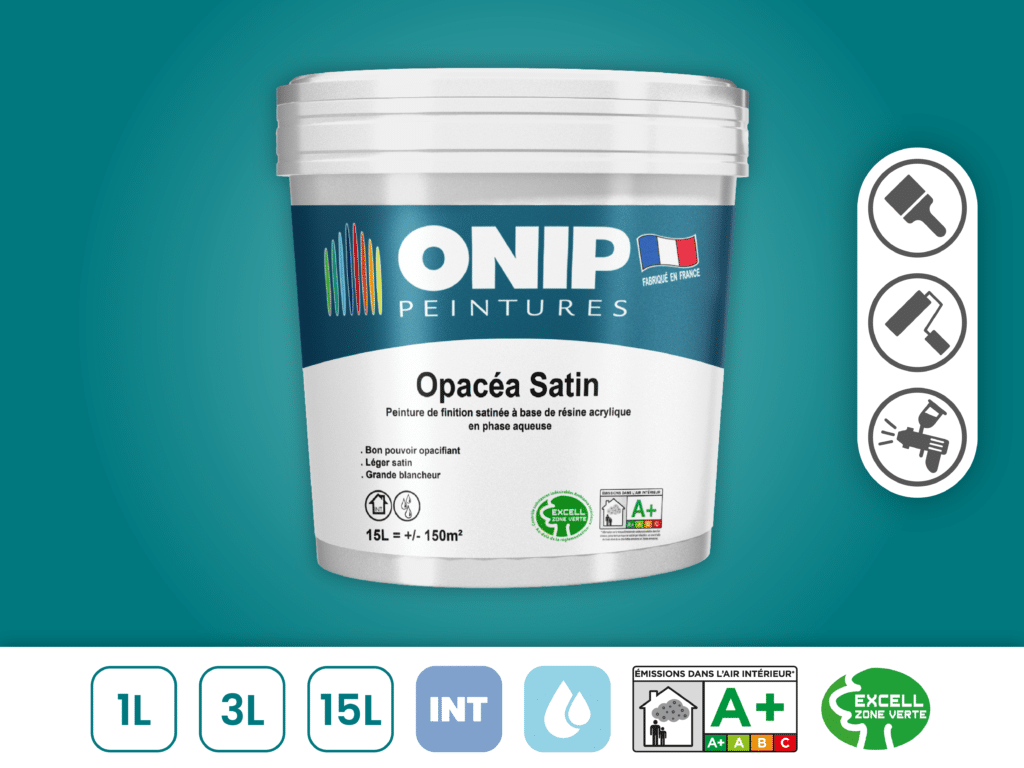 Peinture de finition satinée pour bois : Microsoie Onip